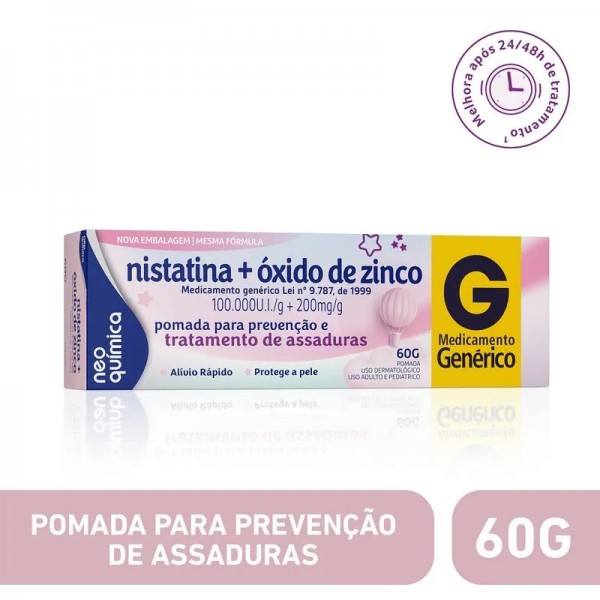 Nistatina + Óxido de Zinco Neo Química Genérico Pomada 60g