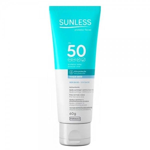 Protetor solar facial Sunless sem cor fps 50 com 60g