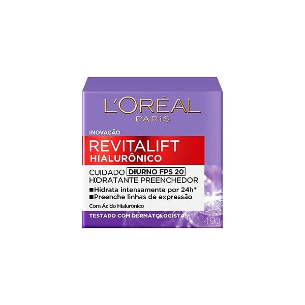 reme Facial Anti-idade L'Oréal Paris Revitalift Hialurônico Diurno FPS 20, 49g