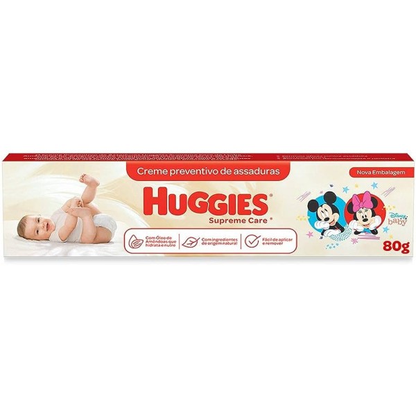 Creme Preventivo de Assaduras Huggies Supreme Care Óleo de Amêndoas com 80g